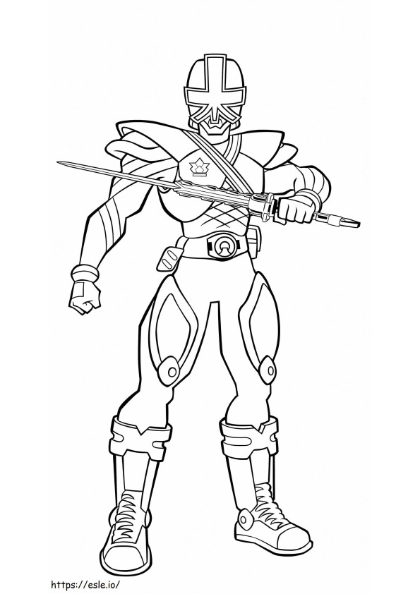 Power Ranger Samurai Con Espada värityskuva