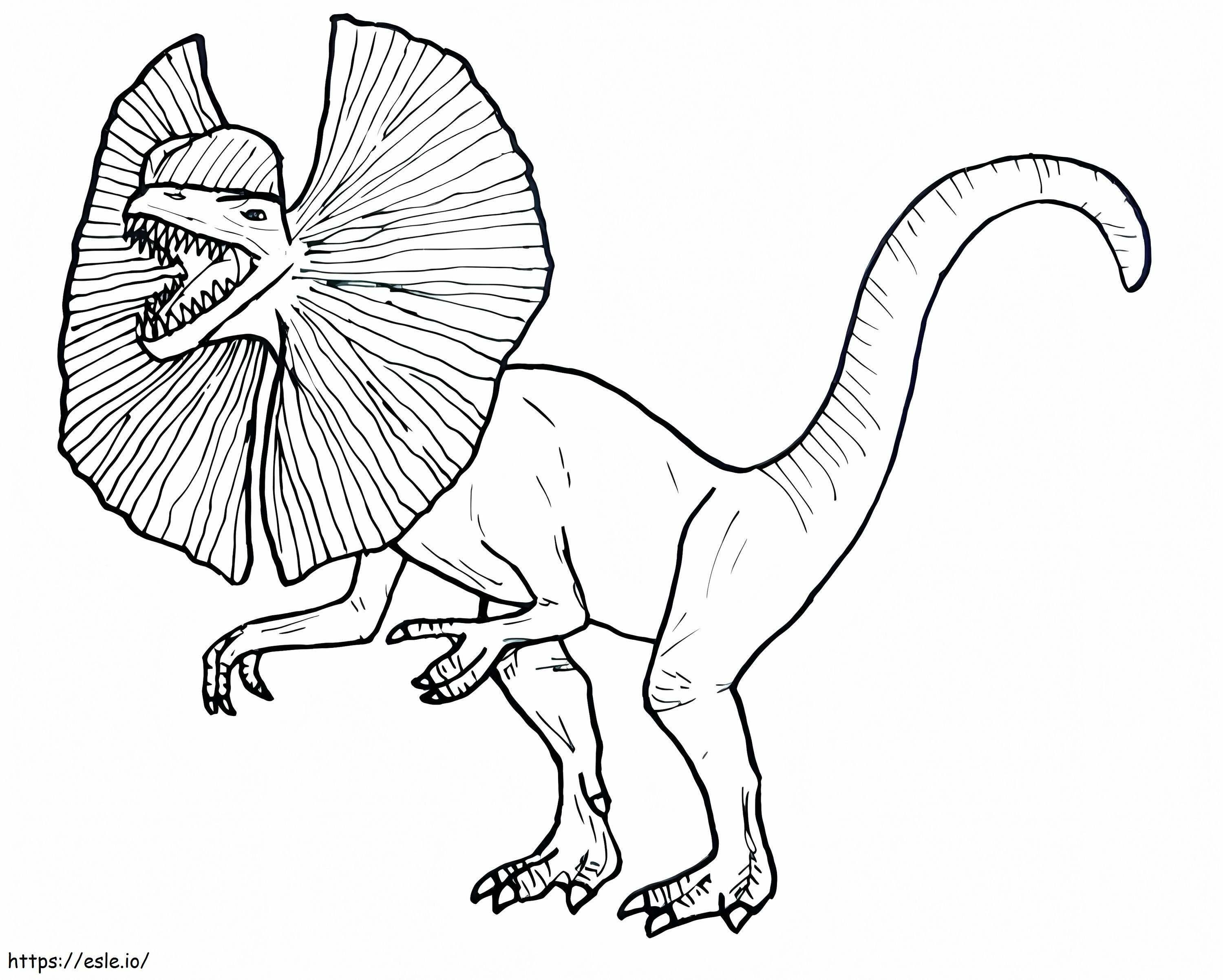 Dilophosaurus yang dapat dicetak Gambar Mewarnai