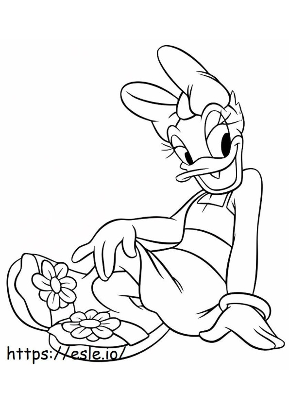Daisy Duck Sitting coloring page