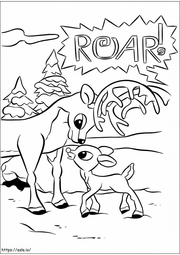 Coloriage Rudolph et son père à imprimer dessin