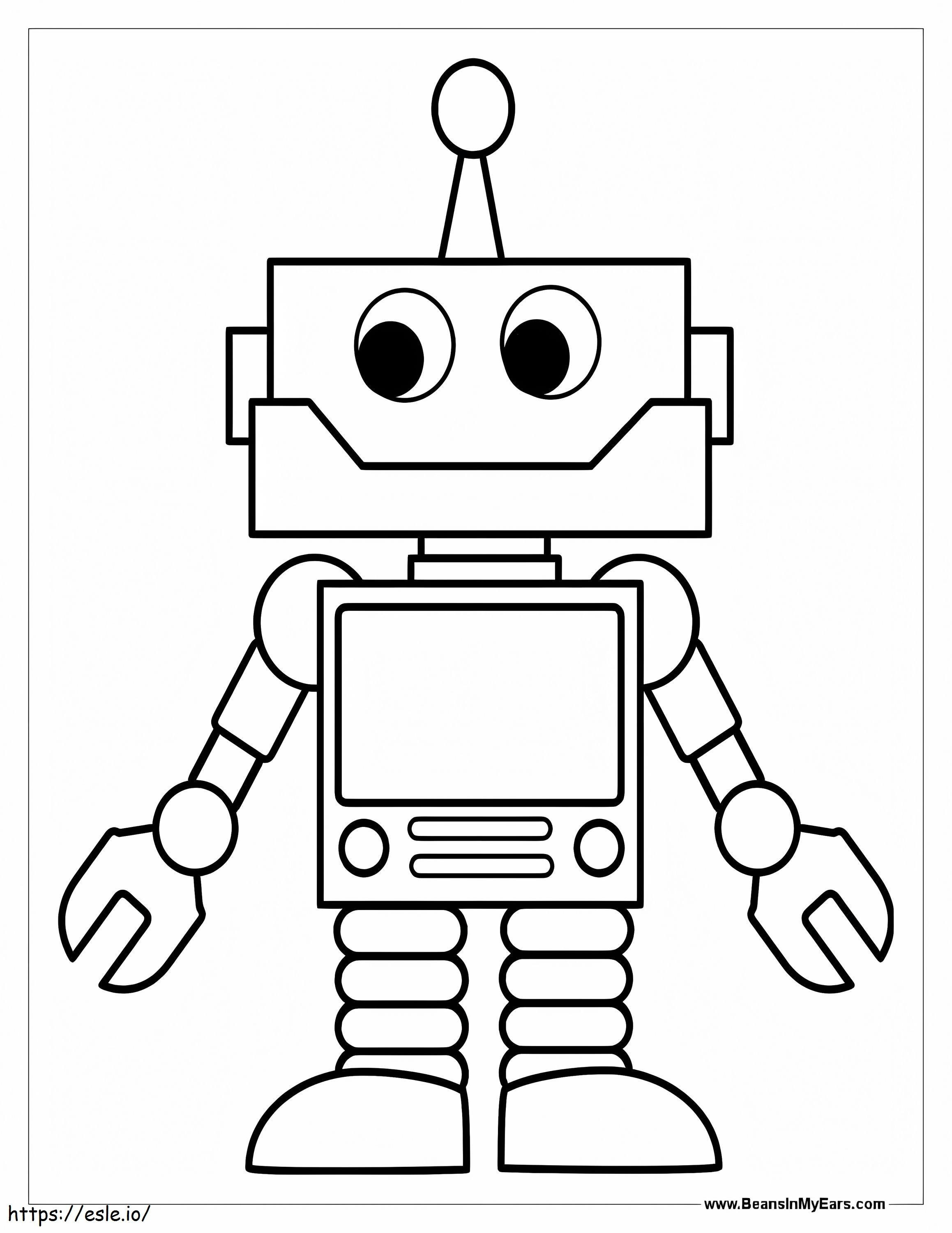Coloriage Homme robot mignon à imprimer dessin