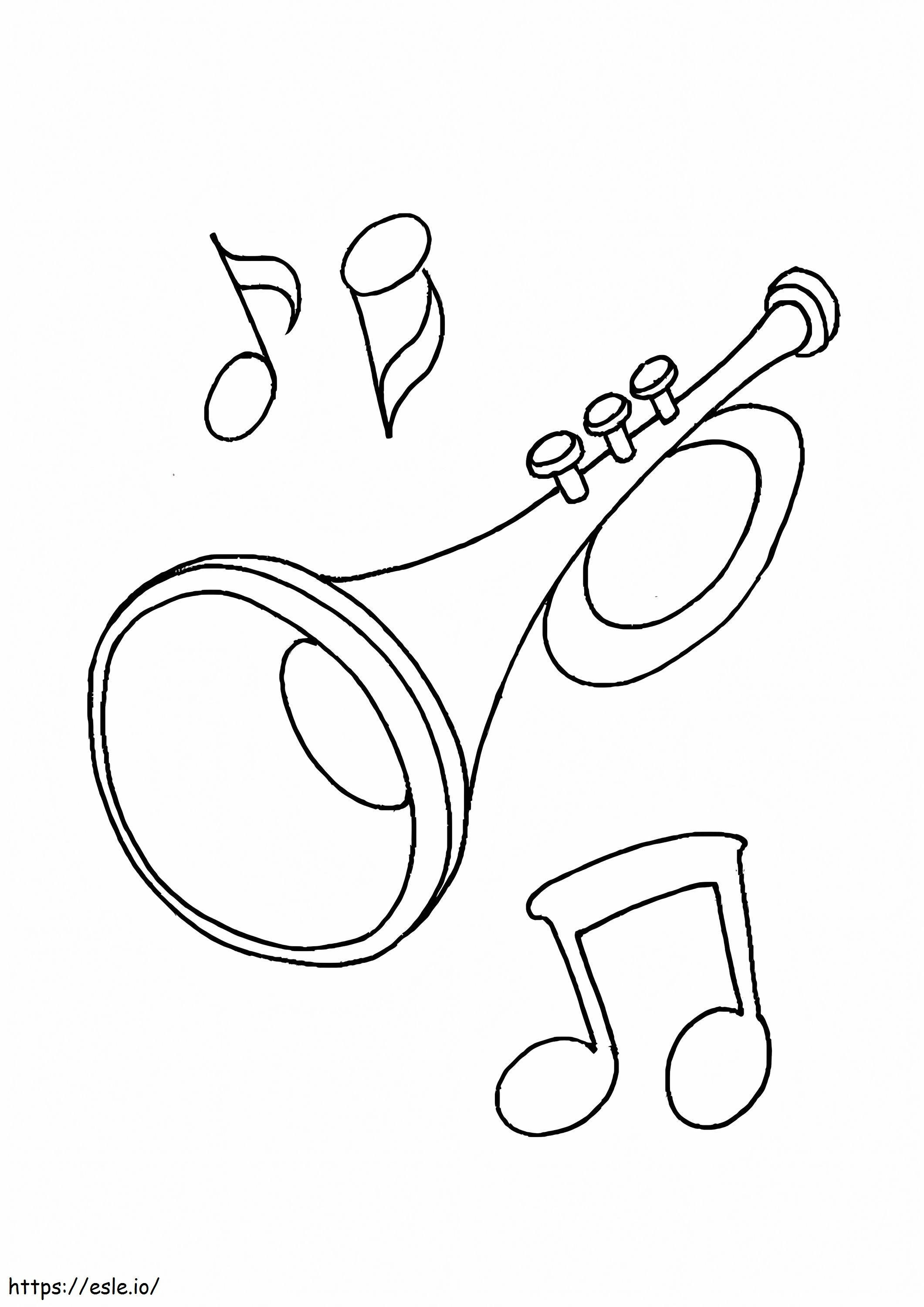 Desenați trompeta de colorat