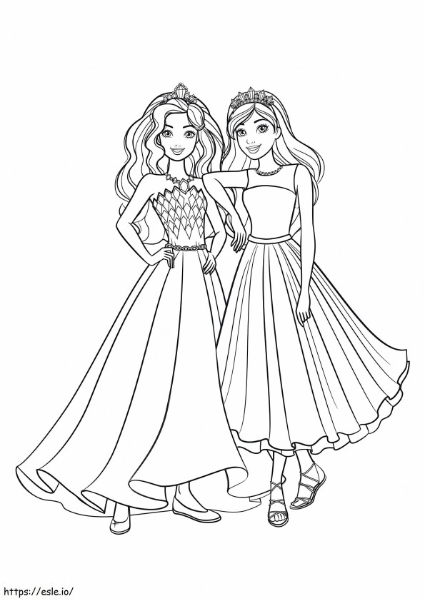 Glitter Princesses coloring page