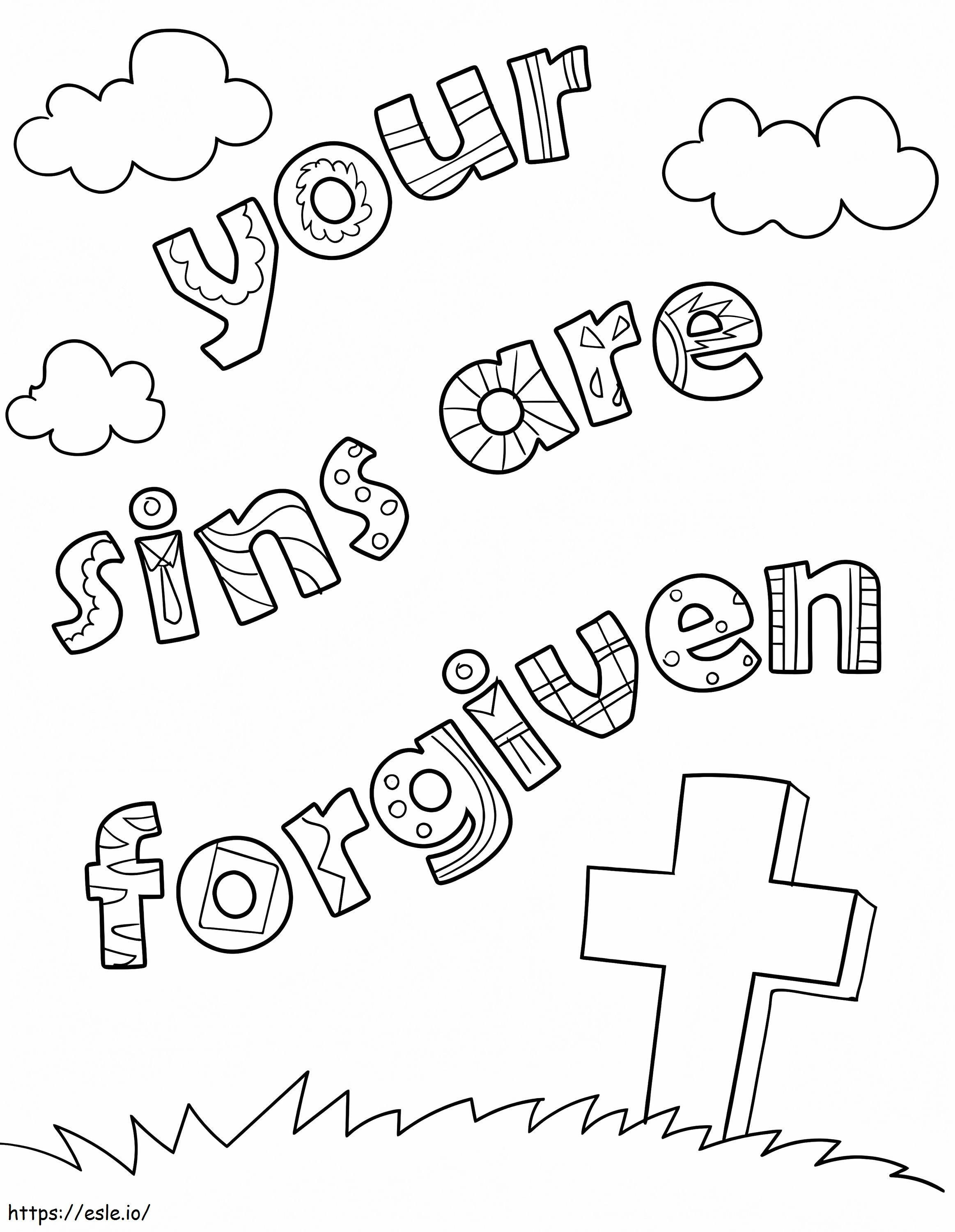 Coloriage Vos péchés sont pardonnés à imprimer dessin