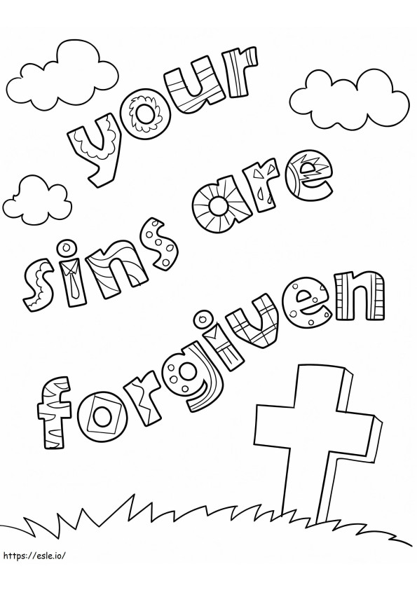 Tus pecados son perdonados para colorear