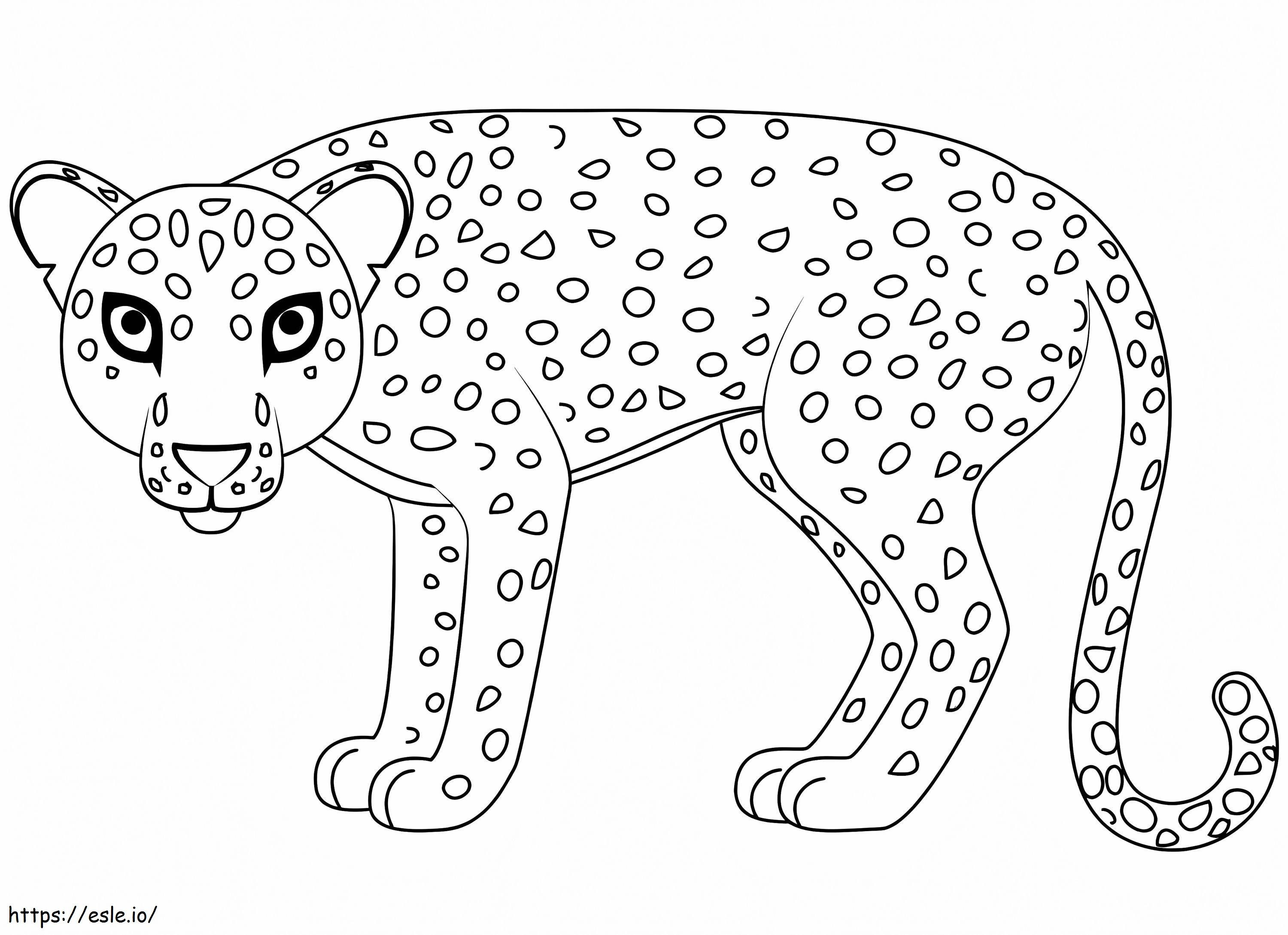 Coloriage Adorable léopard à imprimer dessin