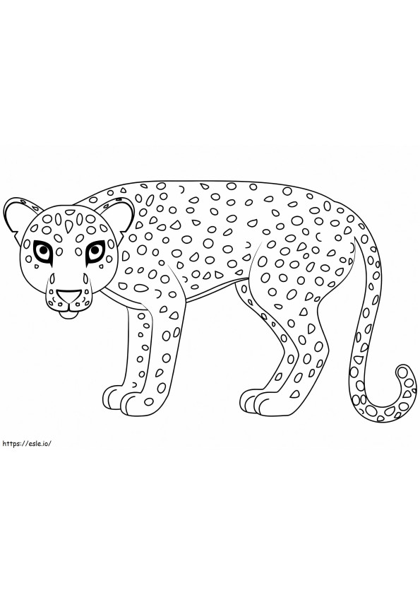 Schattig luipaard kleurplaat