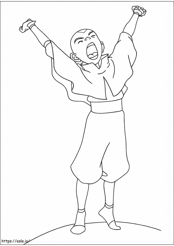 1533692694 Aang Yawning A4 coloring page