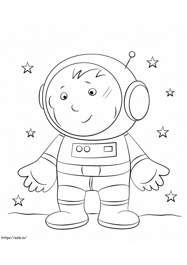 Coloriage 1559870219 Garçon Astronaute A4 à imprimer dessin