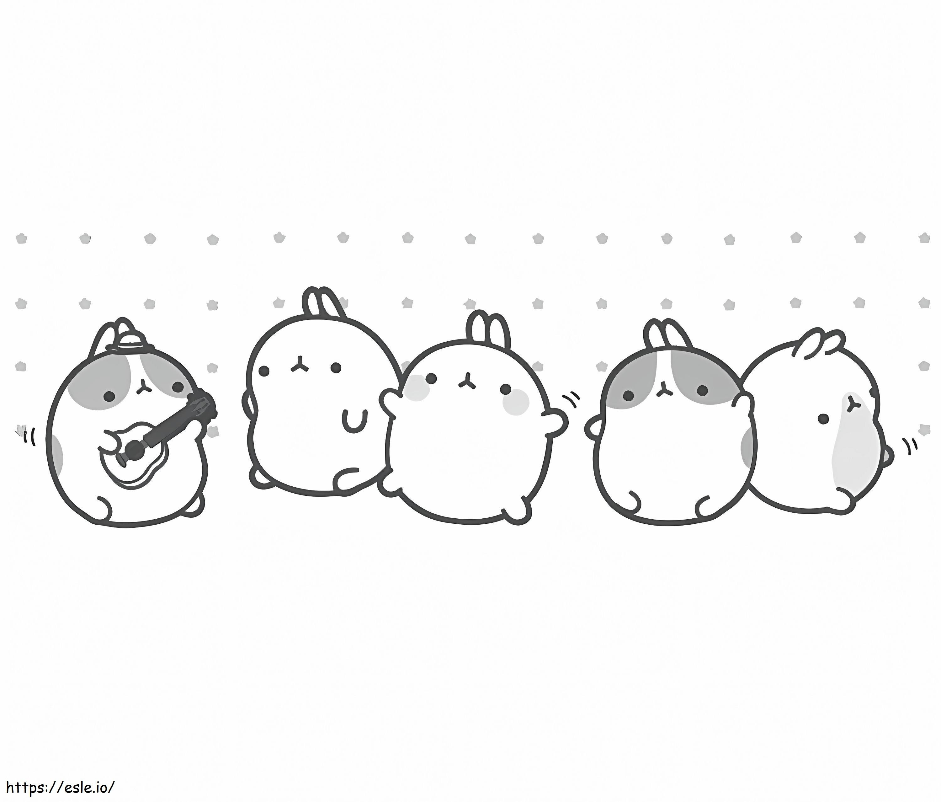 Molang And Friends coloring page