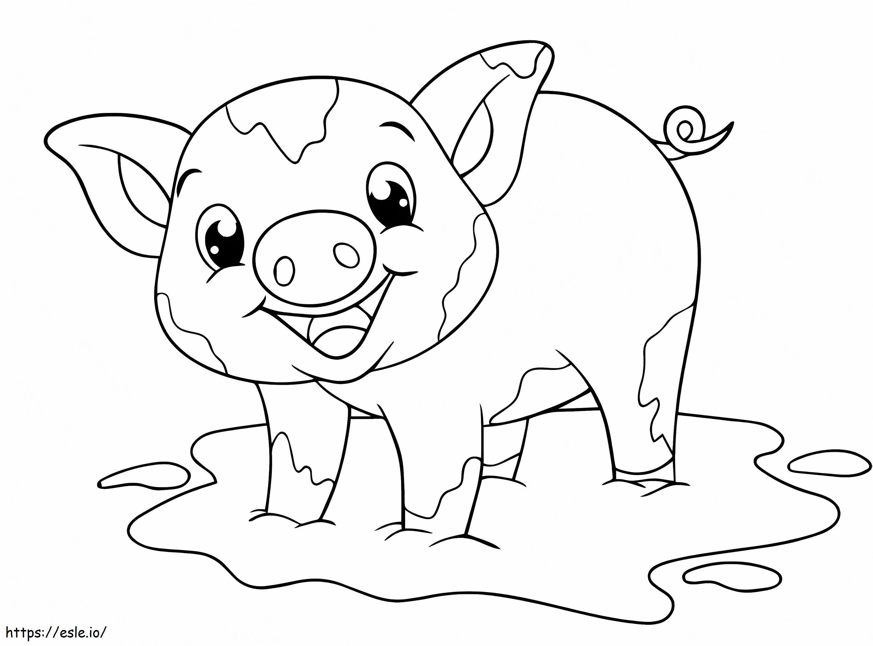 Puiul de porc Zâmbește de colorat