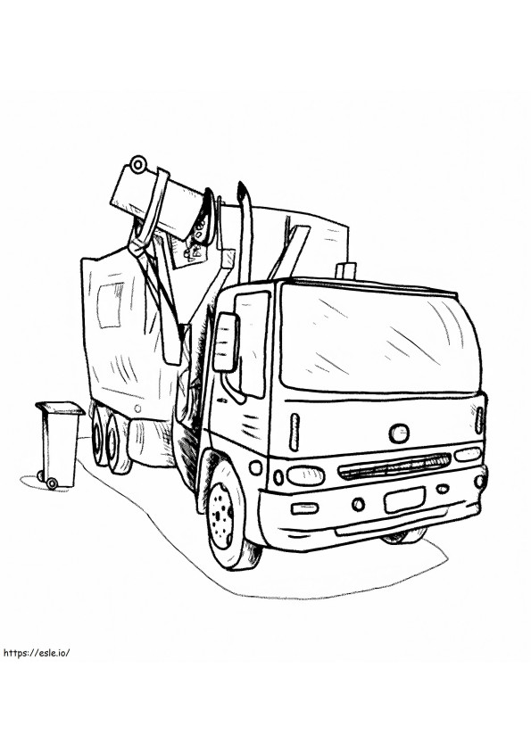 Desenho de caminhão de lixo para colorir