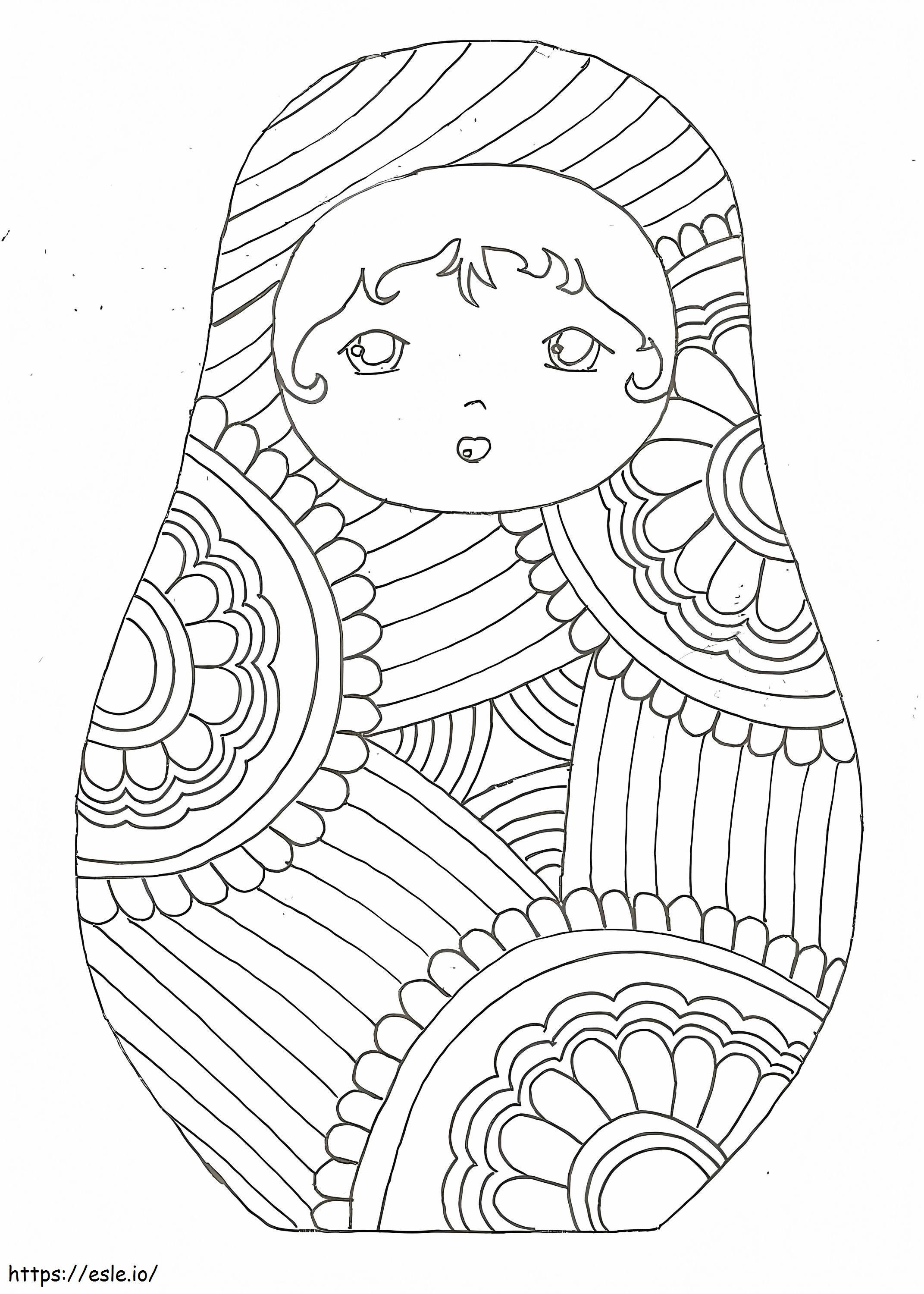 Russian Doll Matryoshka 6 coloring page