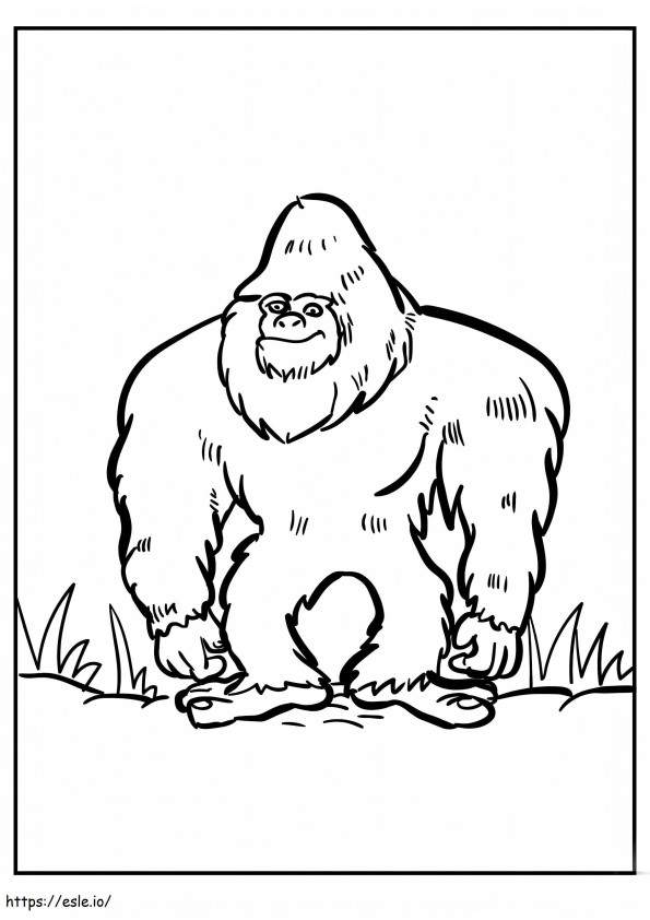 Macaco sorridente em pé para colorir