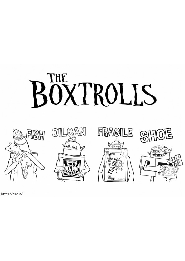 Tulostettava The Boxtrolls värityskuva