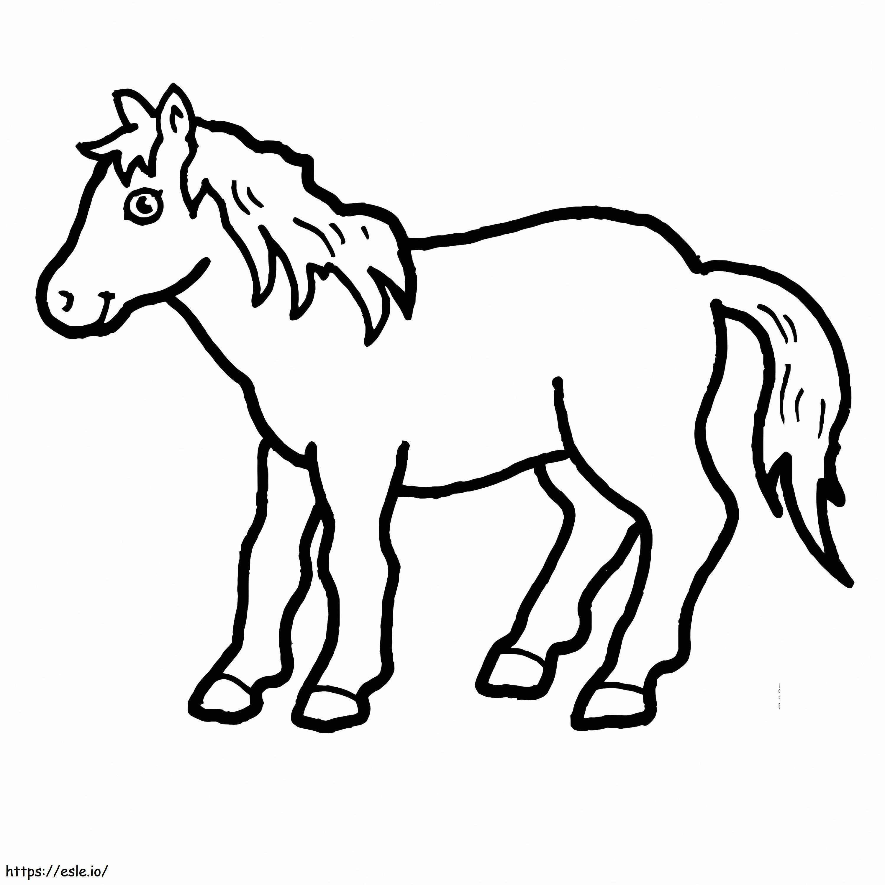 Normaali hevonen värityskuva
