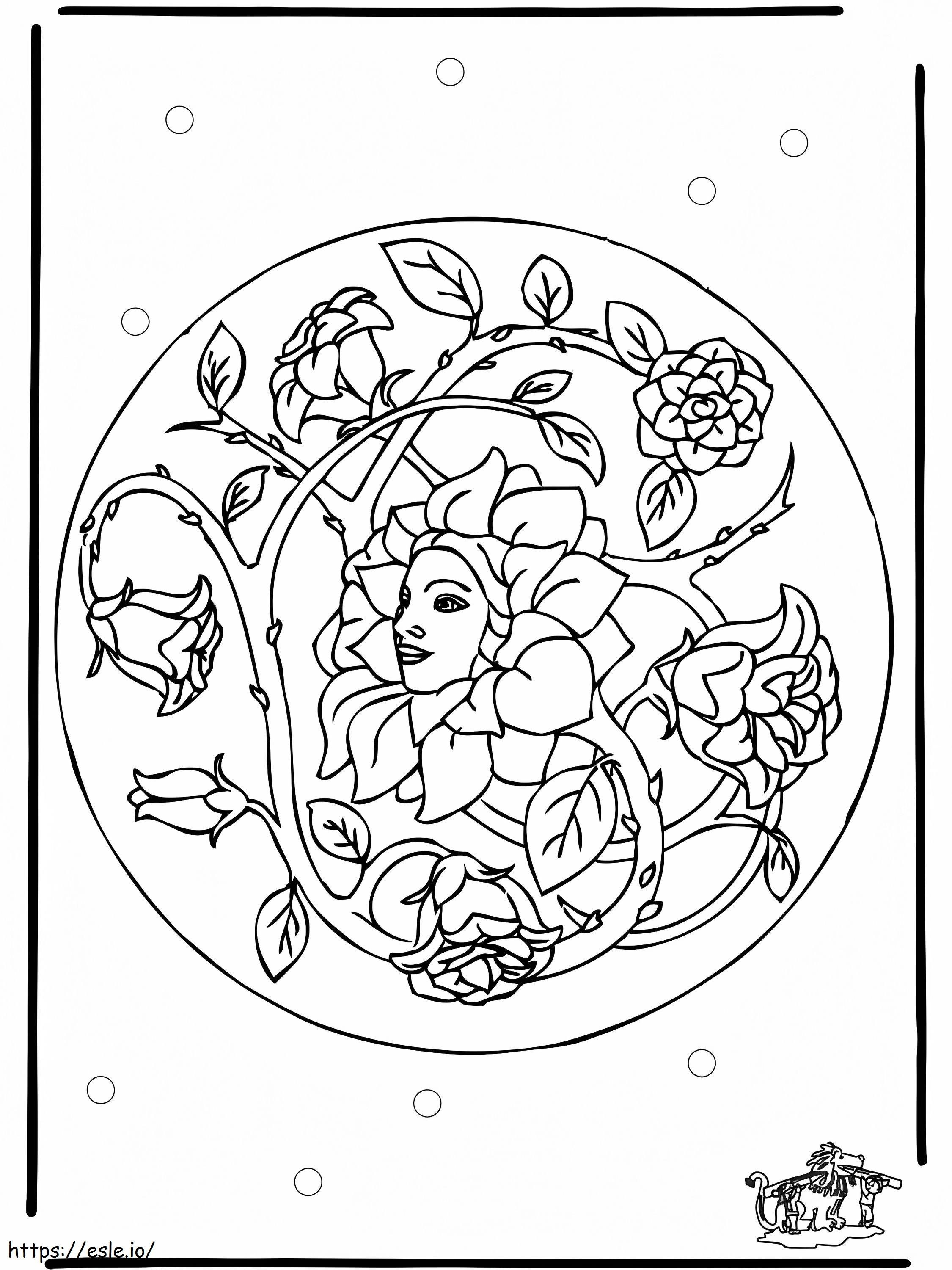 Coloriage Mandala de printemps 5 à imprimer dessin