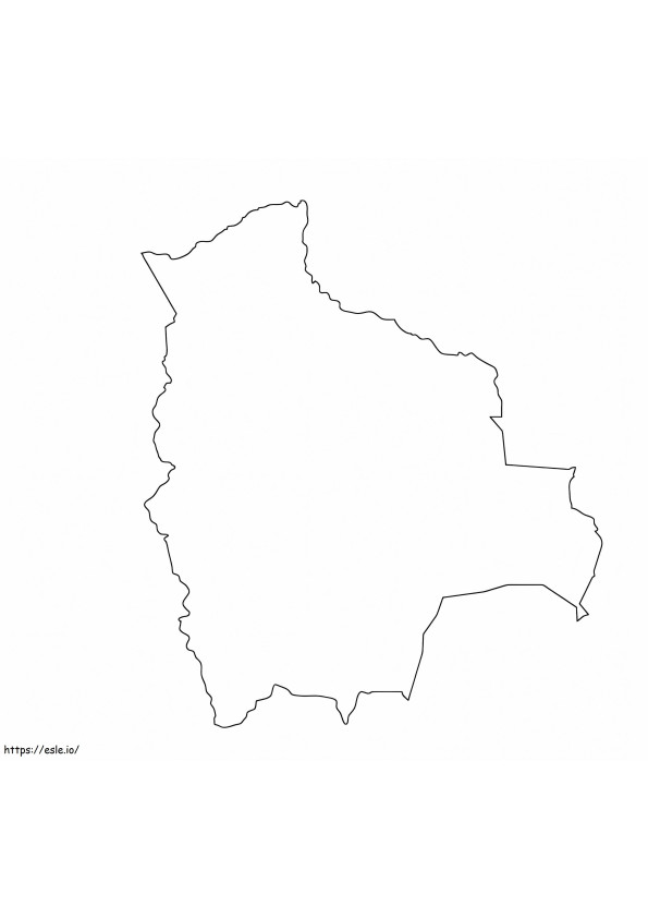 Mapa en blanco de Bolivia esquema HD para colorear para colorear