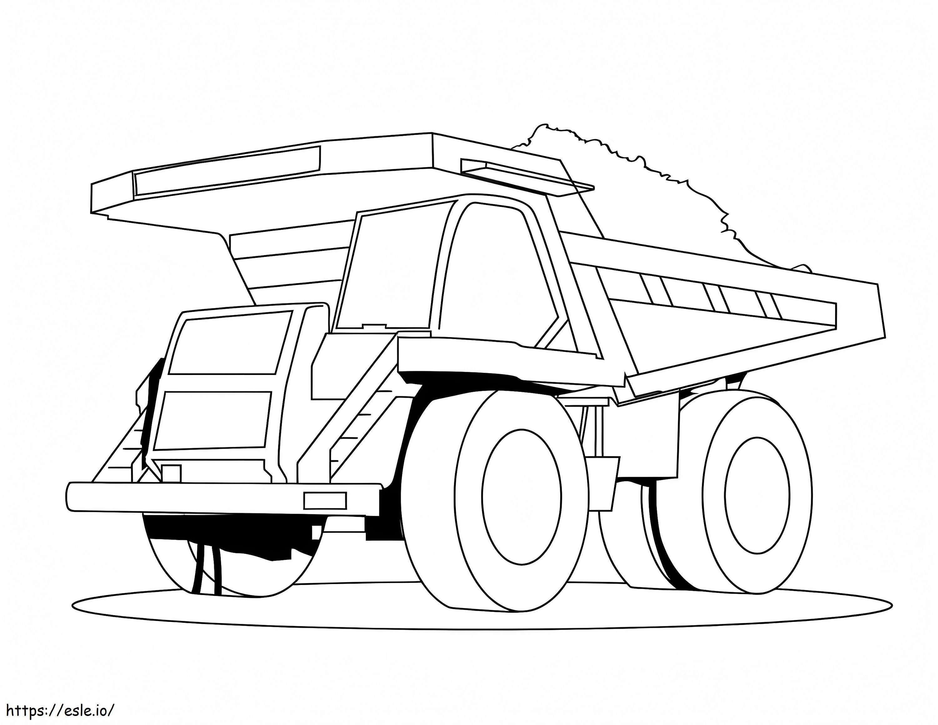 Coloriage Gros camion à benne basculante à imprimer dessin