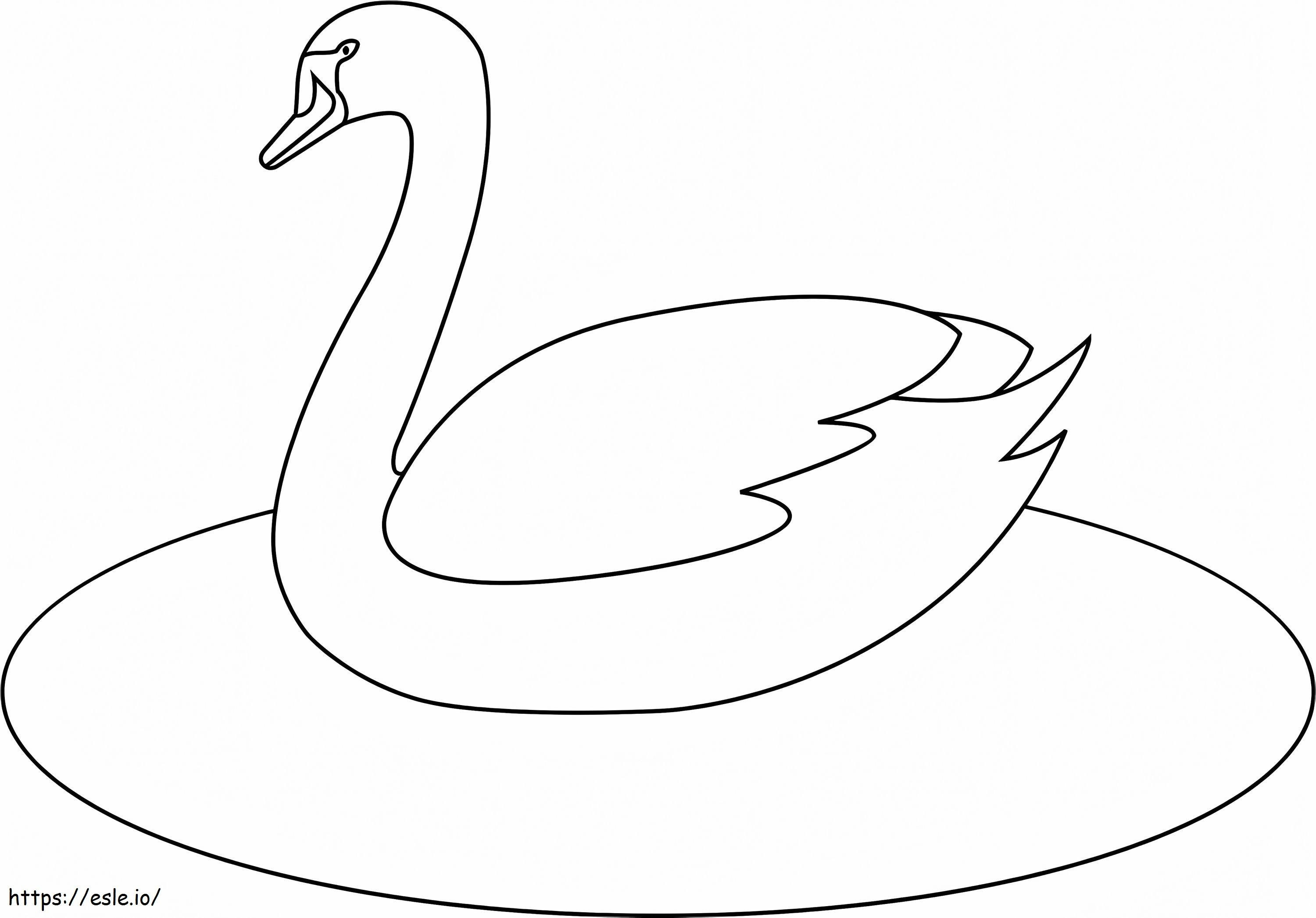 Cisne Simples para colorir