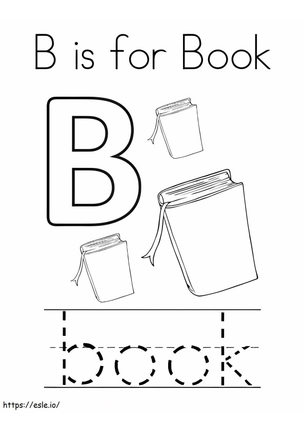B is voor boek kleurplaat