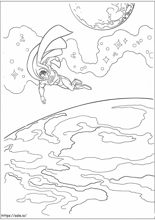 Superman In Space coloring page