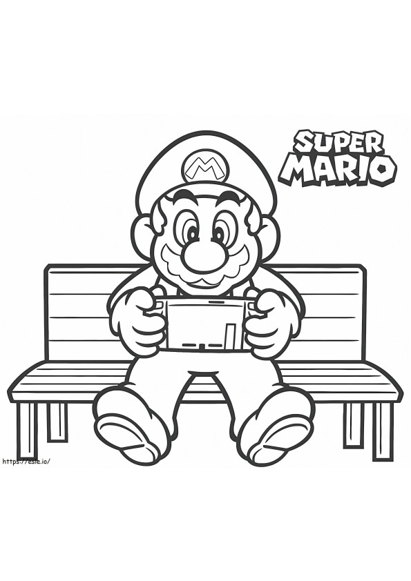 Coloriage Jouer aux jeux Mario à imprimer dessin
