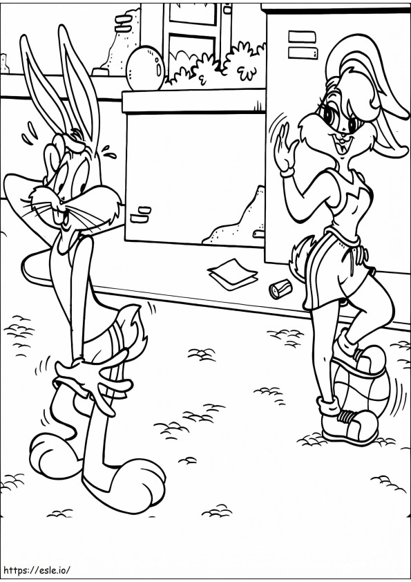Bugs Bunny Y Lola para colorear
