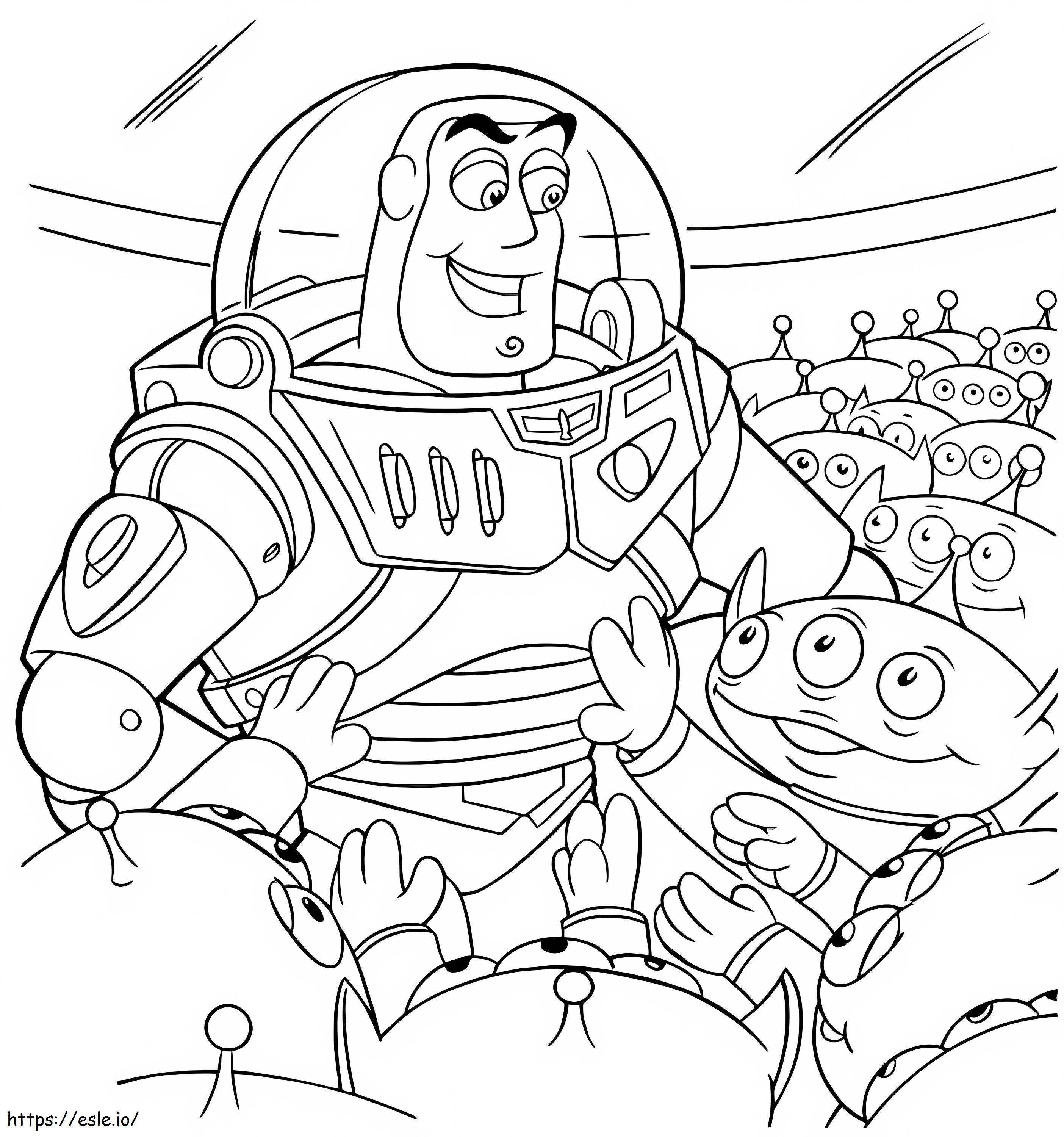 Buzz Lightyear en Extraterrestres kleurplaat kleurplaat
