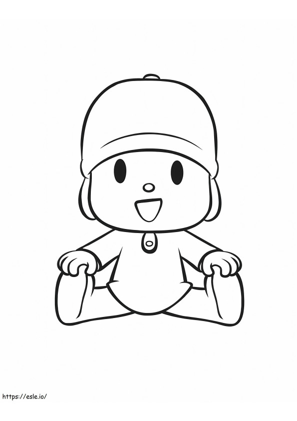Funny Pocoyo Sitting coloring page