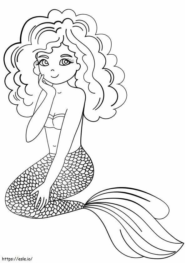 Mermaid Is Smiling coloring page