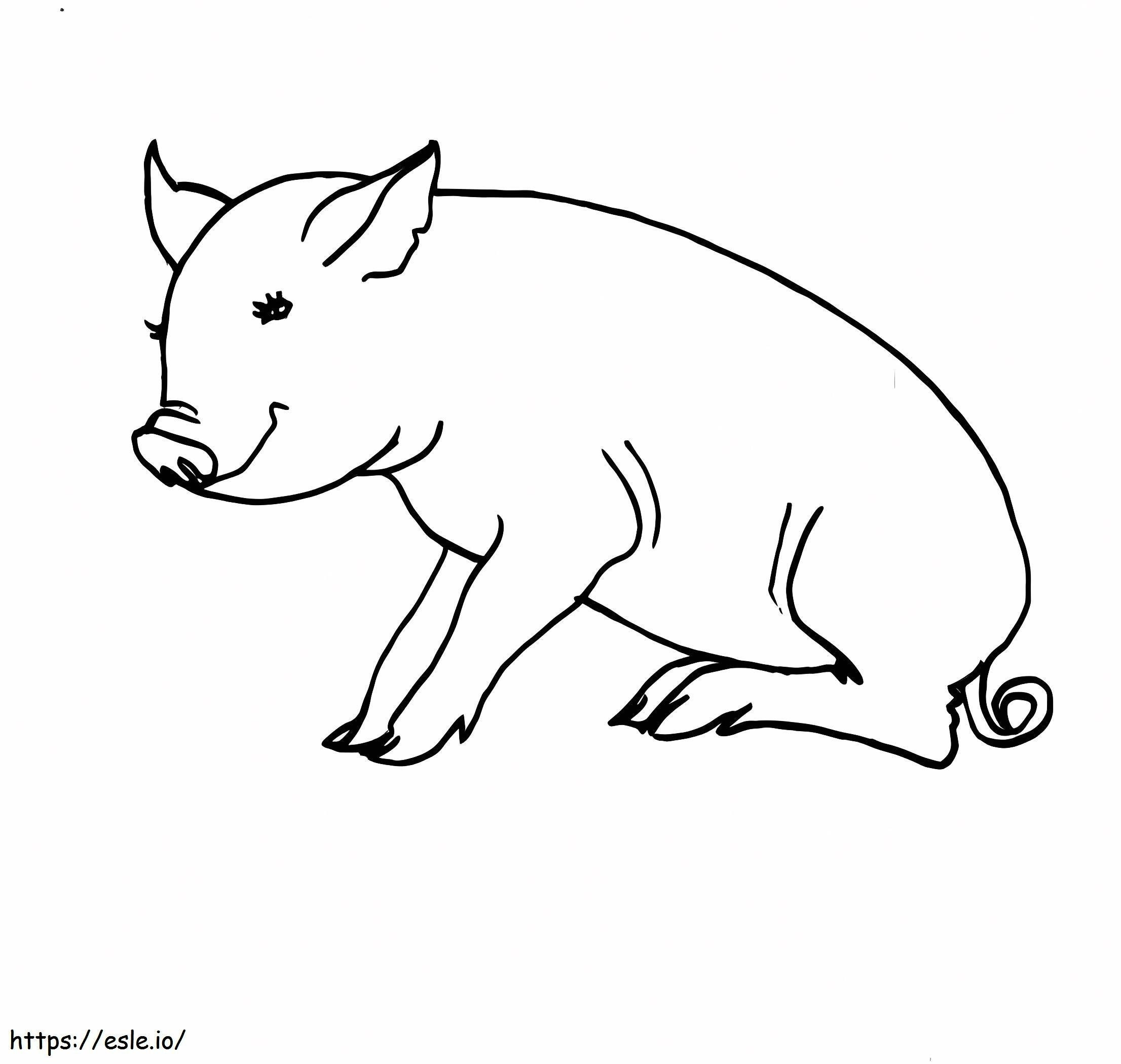 Pig Is Sitting coloring page