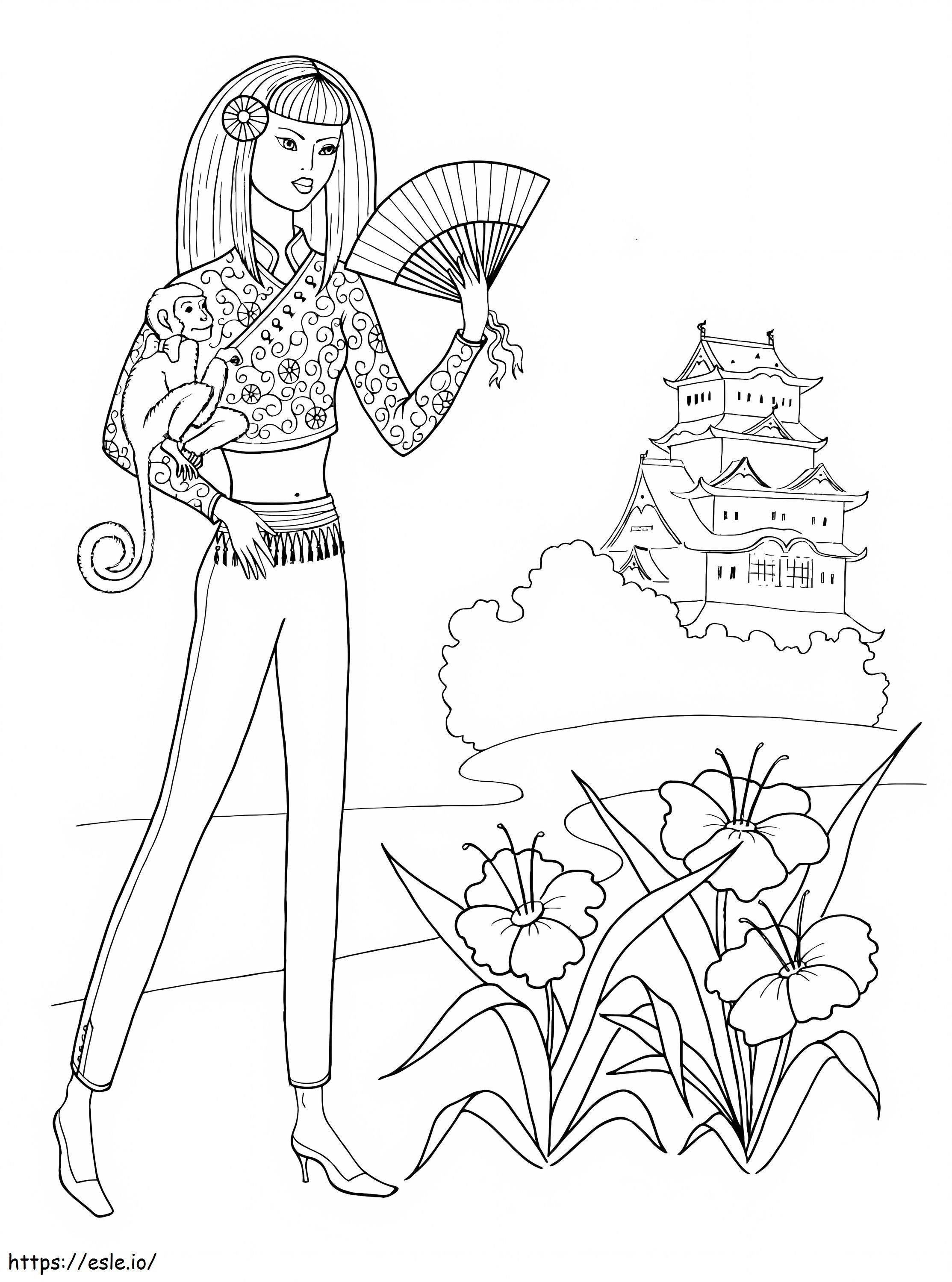 Chinese Teenage Girl coloring page