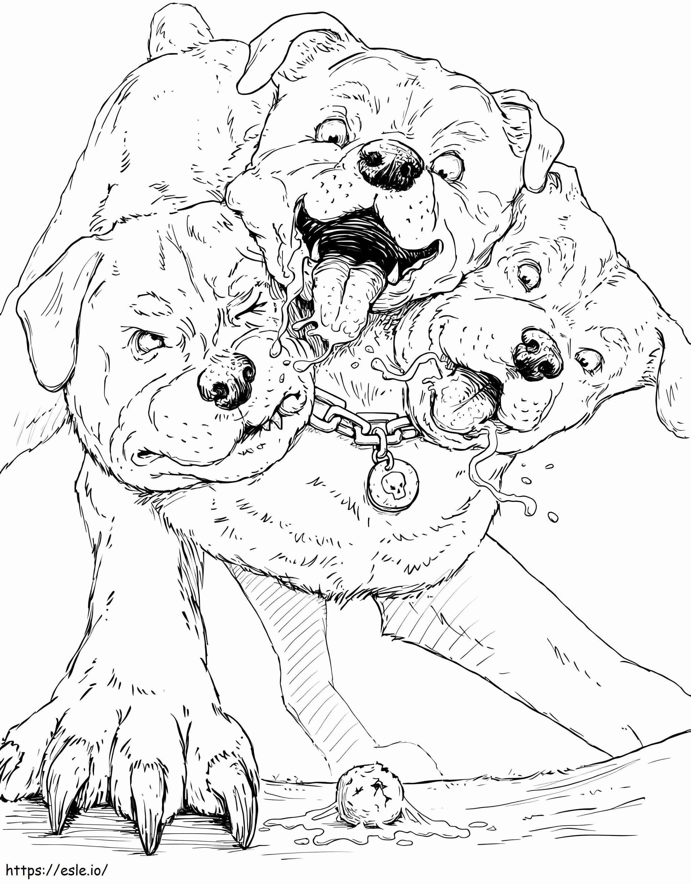 Giant Cerberus coloring page