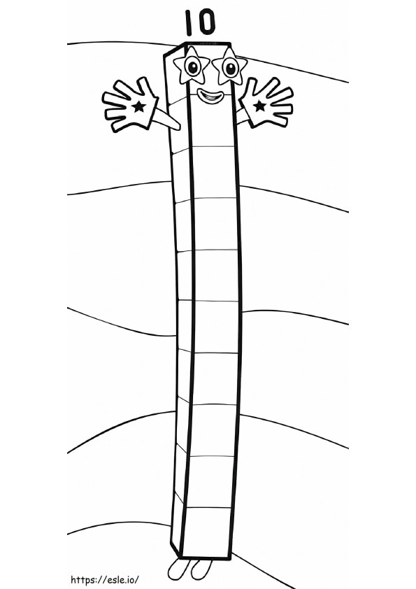 Number Blocks 10 coloring page