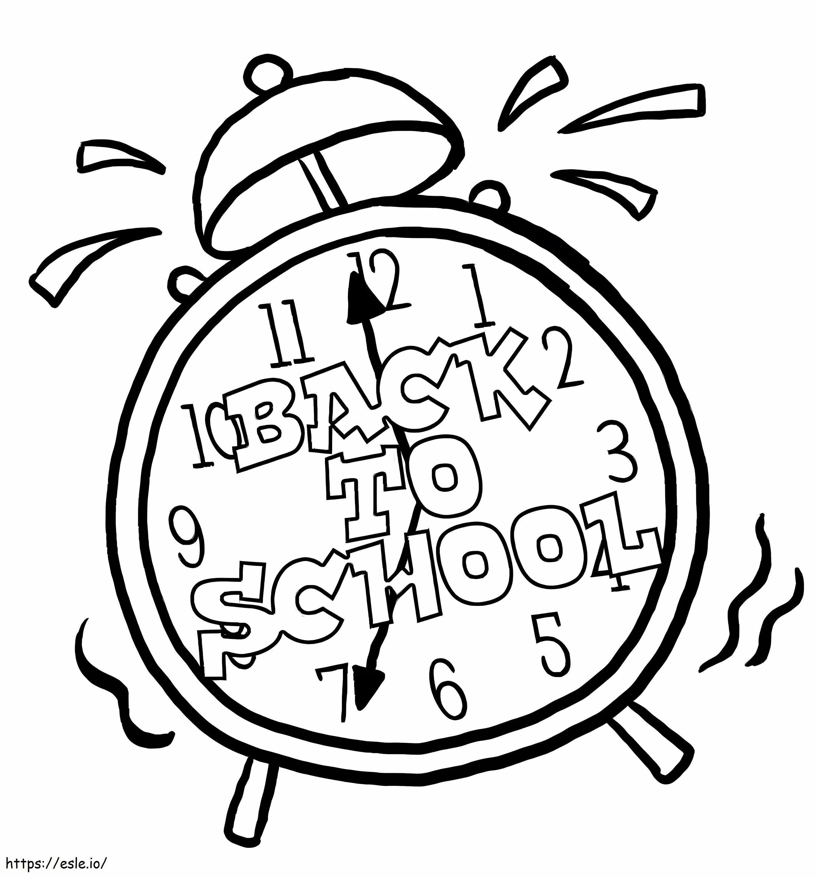 Coloriage Bienvenue à l'horloge de l'école à imprimer dessin