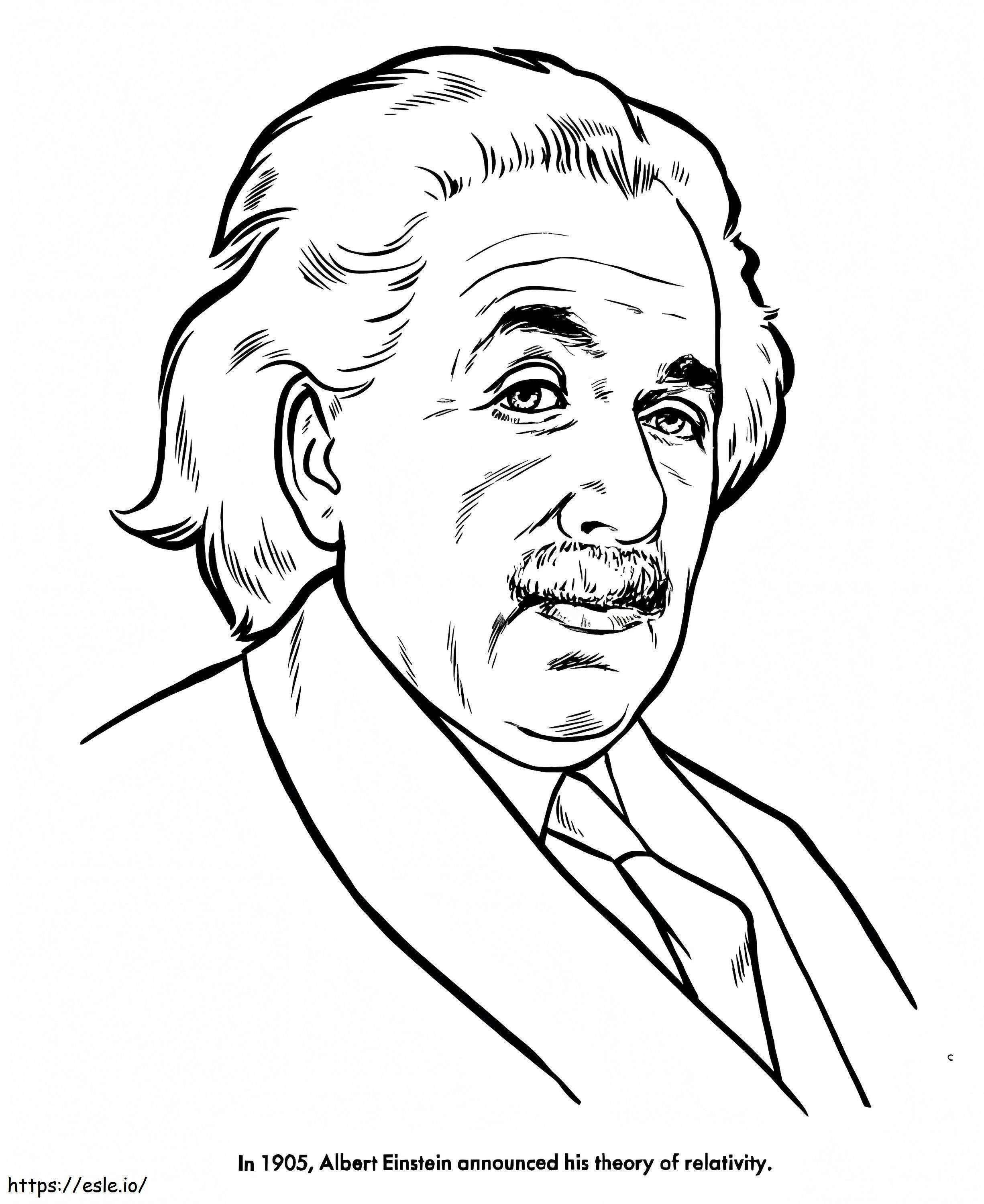 Imprimible Albert Einstein para colorear