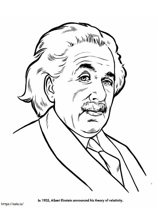 Imprimible Albert Einstein para colorear