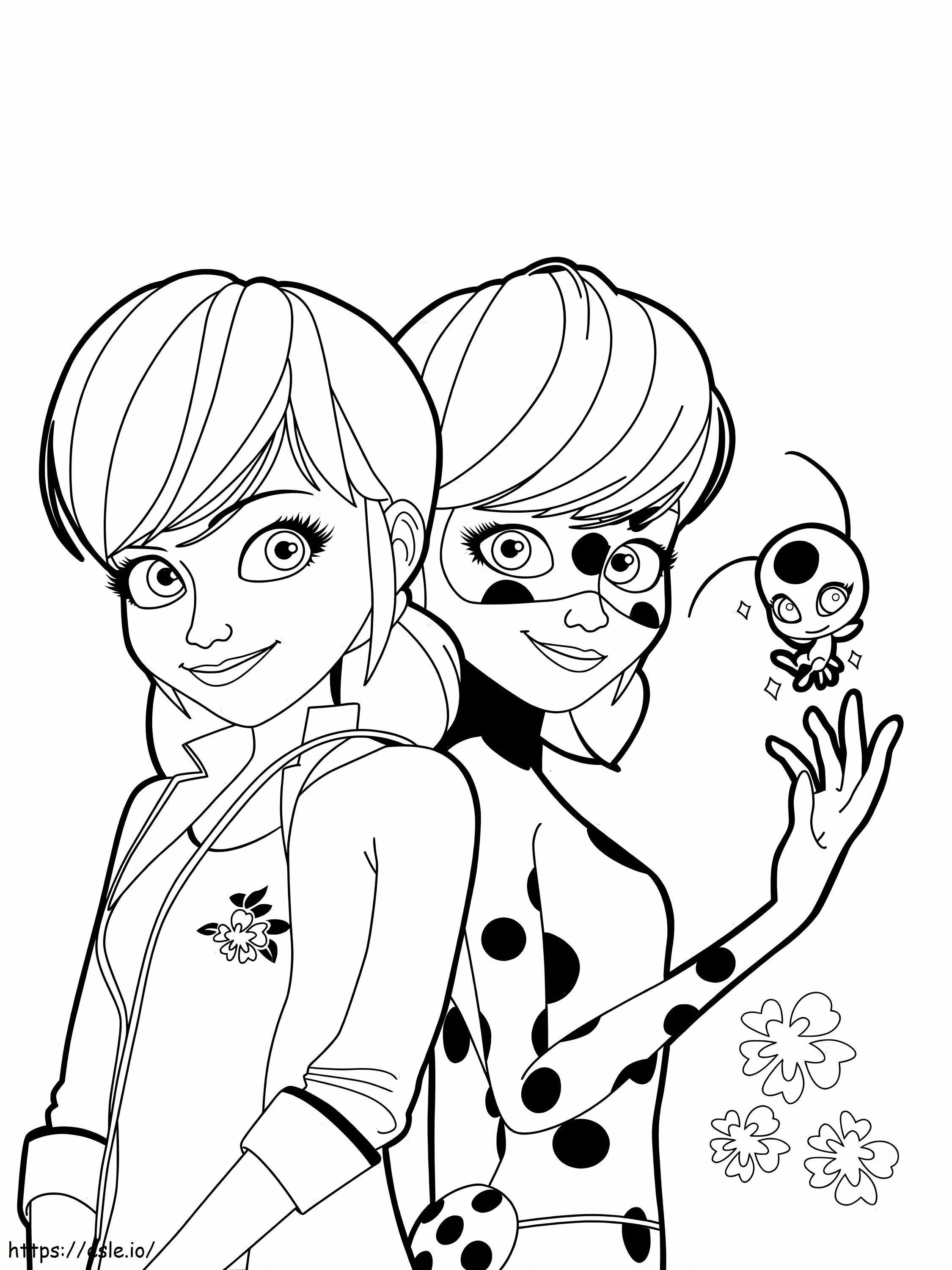Ladybug And Black Cat coloring page