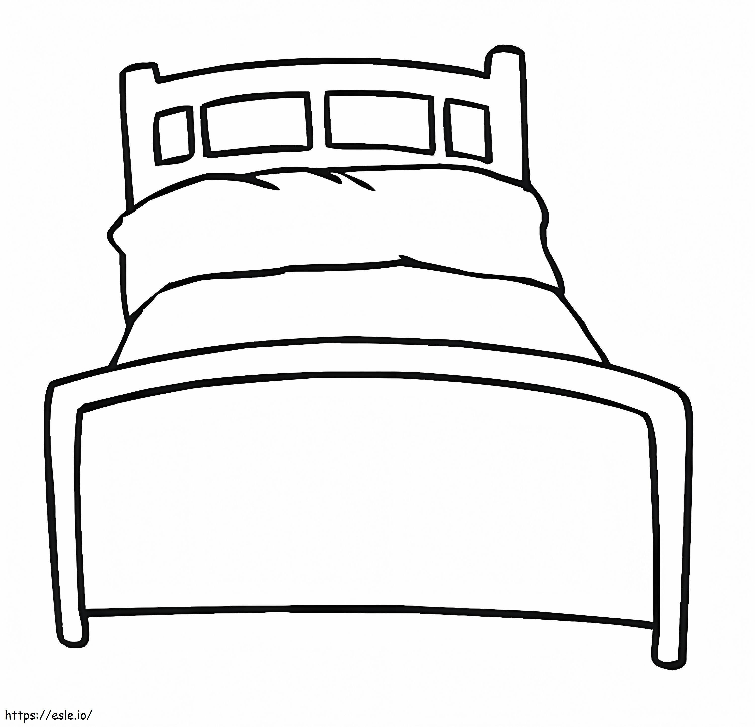 Łatwe łóżko do wydrukowania kolorowanka