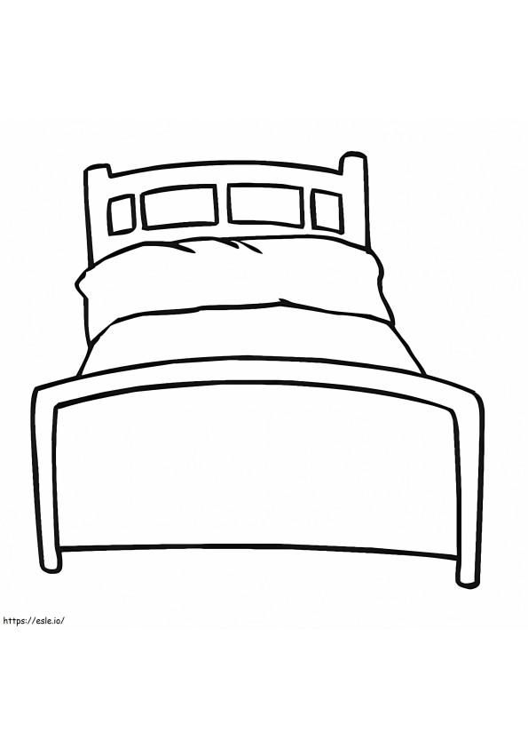 Łatwe łóżko do wydrukowania kolorowanka