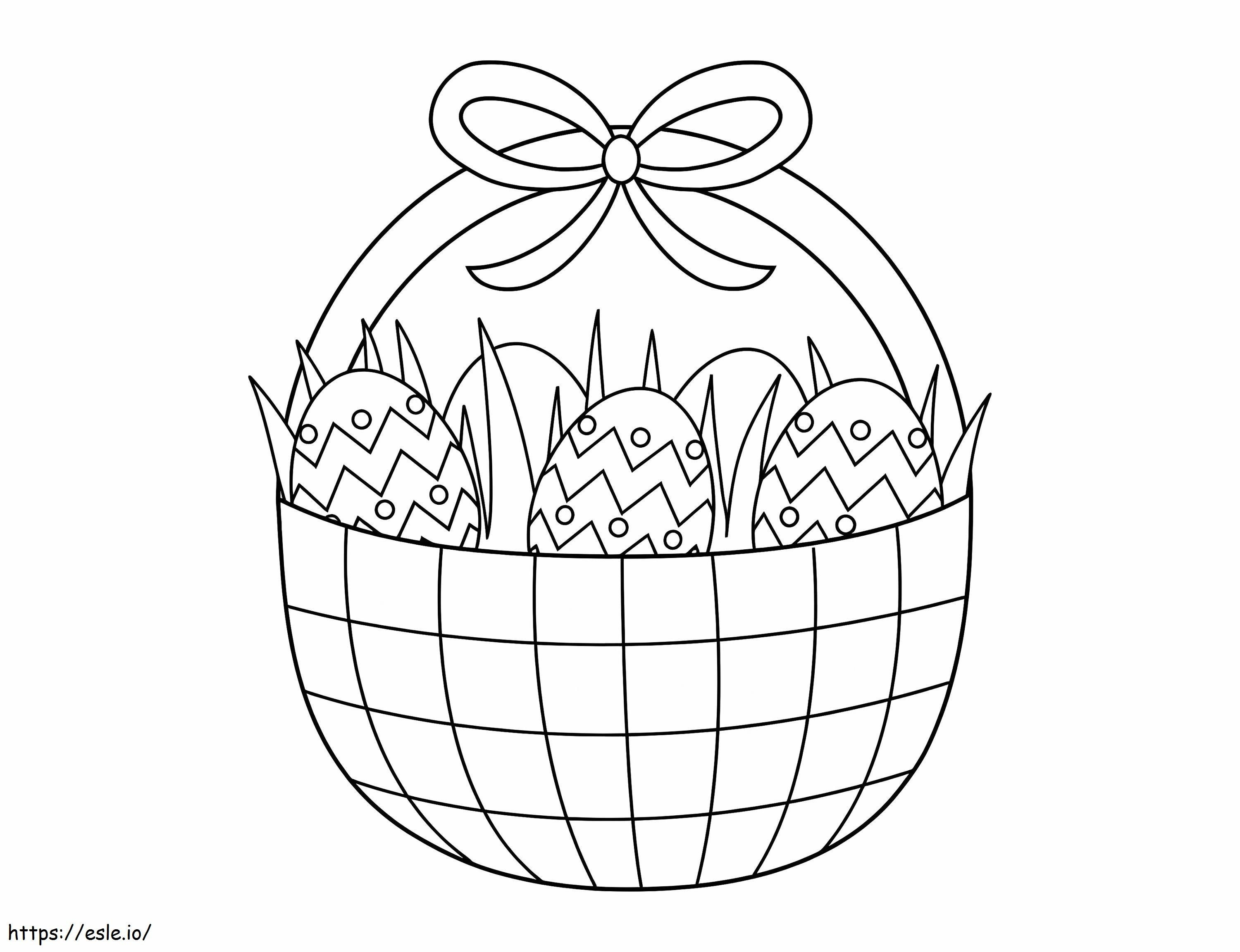 Basic Basket Easter Eggs coloring page