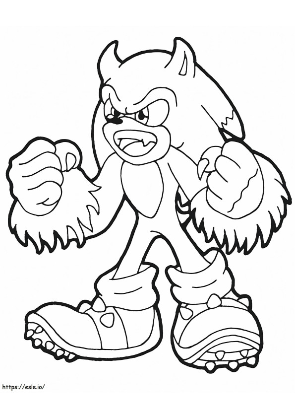 Sonic Werehog coloring page