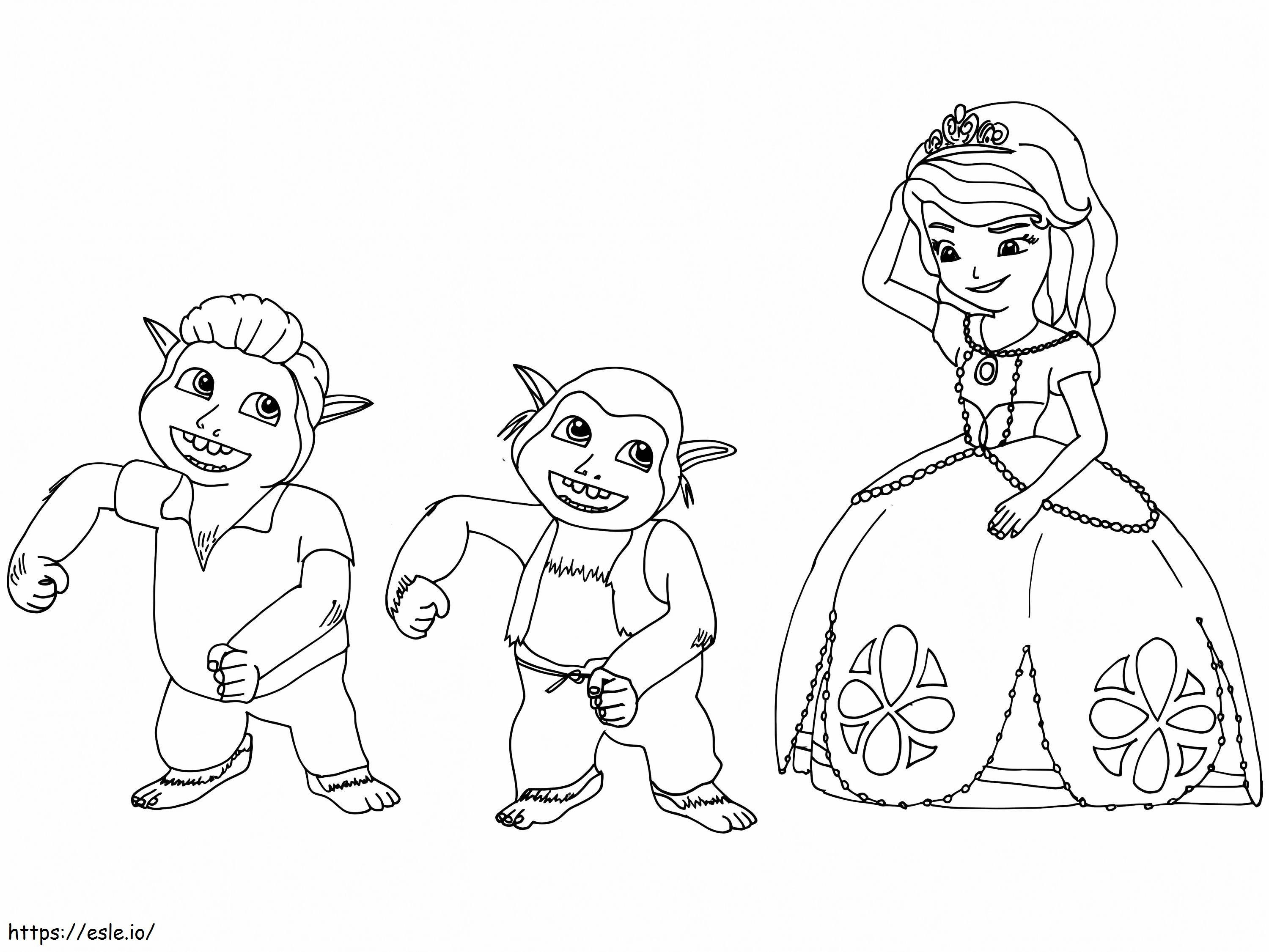 Happy Princess Sofia coloring page