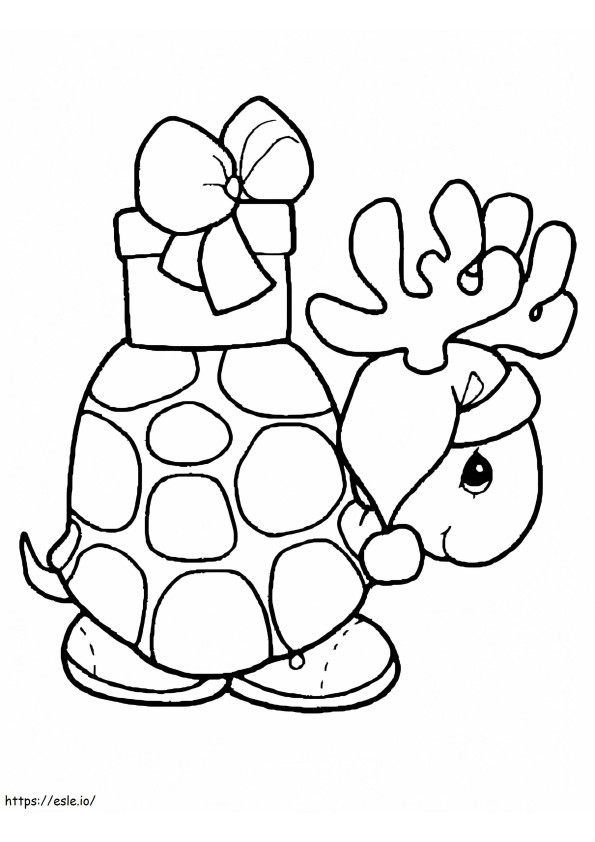 Christmas Turtle coloring page