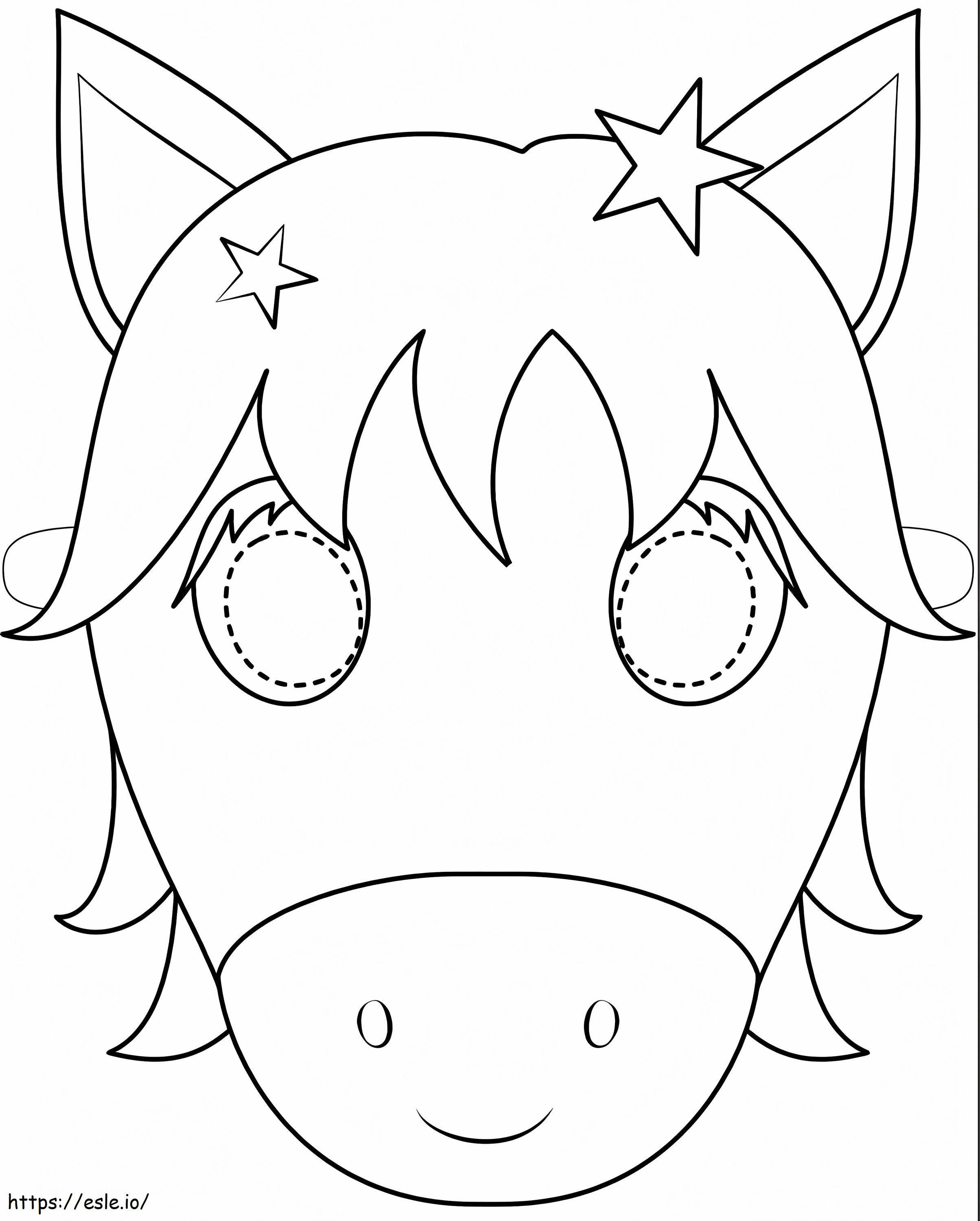 Basic Unicorn Mask coloring page
