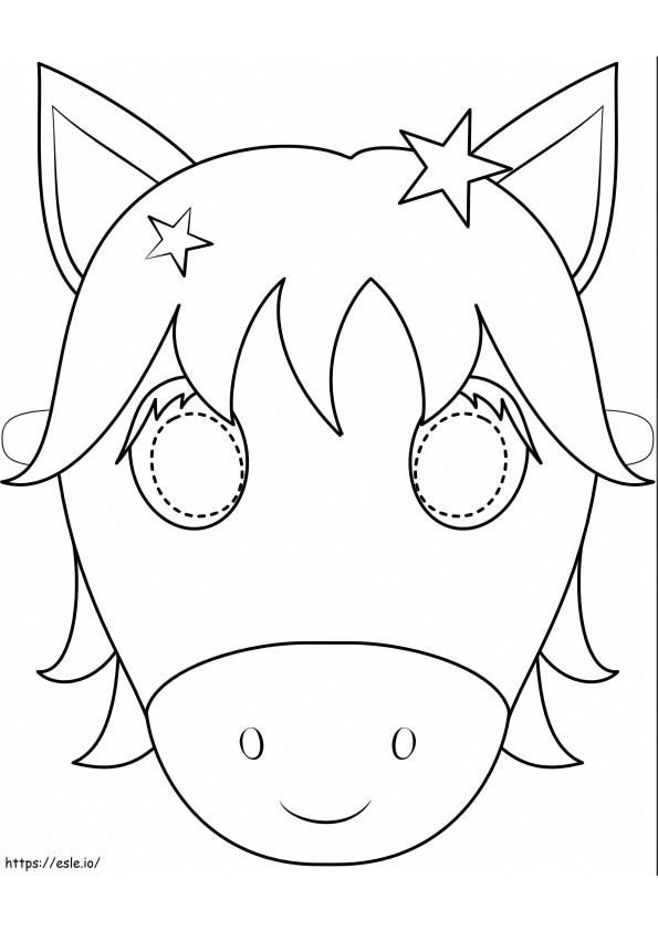 Basic Unicorn Mask coloring page