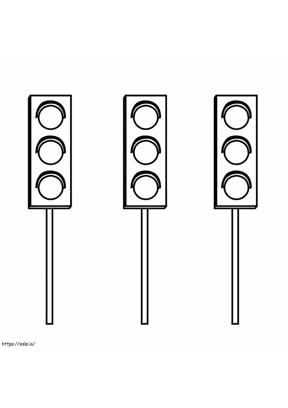 Három közlekedési lámpa kifestő