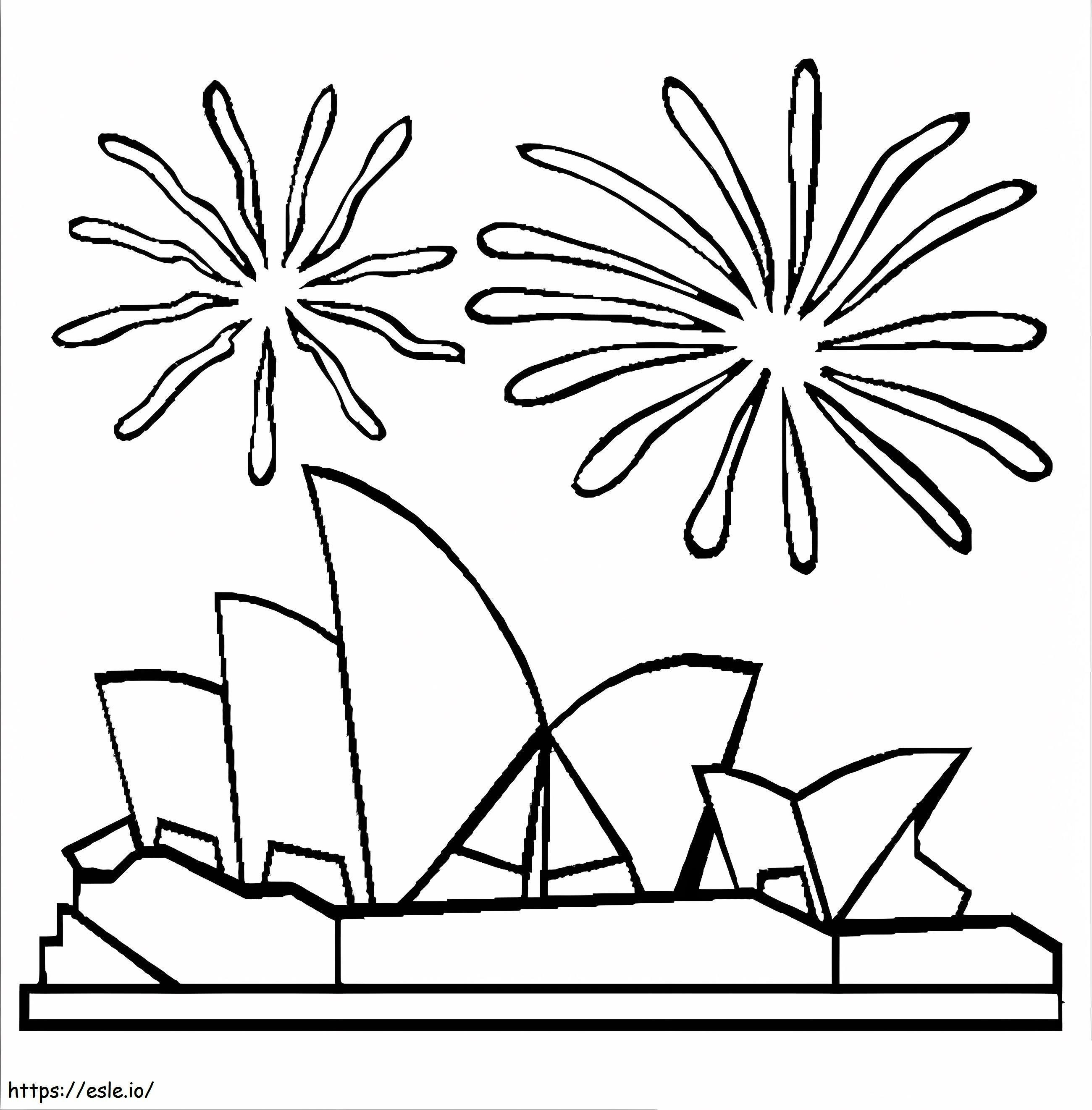 Coloriage Opéra de Sydney 5 à imprimer dessin