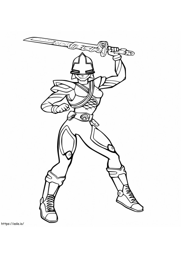 Emily Yellow Samurai Ranger coloring page